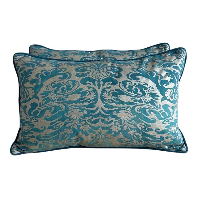 Pair of Fortuny Textile Pillows For Sale