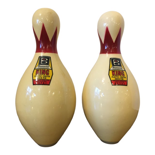 Vintage 1950s Brunswick Lanes Duck Pin Bowling Pins a Pair Chairish
