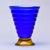 Deep Blue Murano Glass Vase With Gold Base For Sale - Image 10 of 10