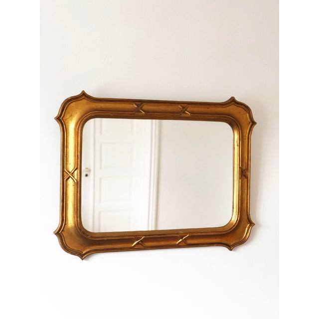 Wood Large Vintage Giltwood Wall Mirror – Napoleon III Style, Belgium, 1970s For Sale - Image 7 of 10