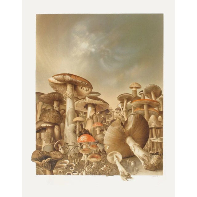 Roland CAT (1942 - 2016) LA RANDONNÉE lithograph on Arches paper signed and numbered in pencil 31.5 x 24.0 in illustration...