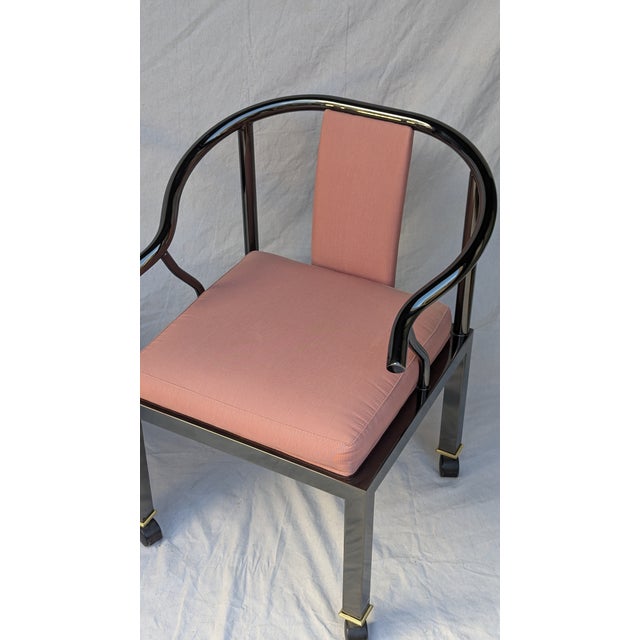 DIA - Design Institute America Pair of 1985 Design Institute of America Chrome Ming Armchairs on Casters For Sale - Image 4 of 12