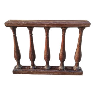 Solid Wood Parapet Column or Balustrade, Italy, Early 1900s For Sale