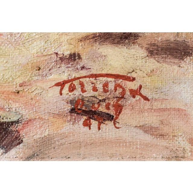 Ricard Tarrega Viladoms, Spanish Cala Landscape, Mid-20th Century, Oil on Canvas For Sale - Image 6 of 9