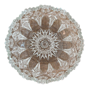 Antique Northwood Pressed Glass Starburst Bowl With Hobstar Motif
