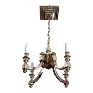4-Light Chandelier Nickel Plated Georgian Style For Sale