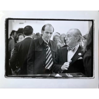 Fred McDarrah, Vintage Print Silver Gelatin Signed Photograph Sidney Janis, Conrad Janis, NYC, 1972 For Sale