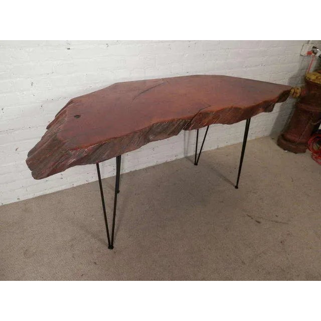 Mid-Century Modern Live Edge Desk For Sale - Image 3 of 8