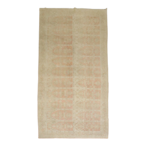 Antique Zabihi Collection Turkish Ghiordes Soft Pink Gallery Corridor Rug