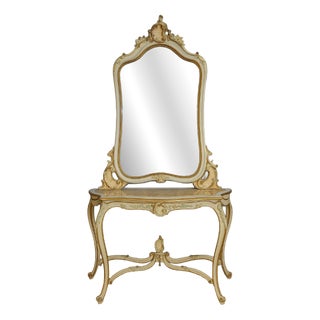 Large Vintage Louis XV Style Mirror Console, 1920s For Sale