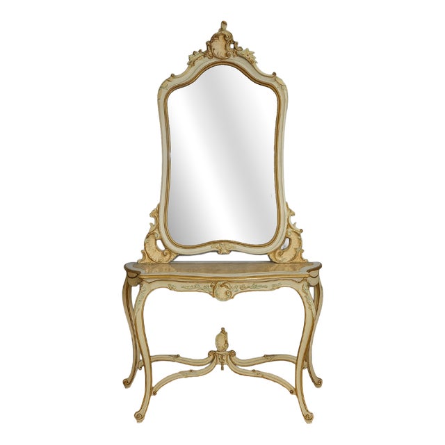 Large Vintage Louis XV Style Mirror Console, 1920s For Sale