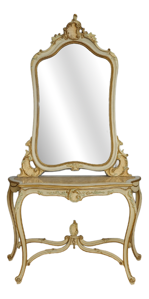 Large Vintage Louis XV Style Mirror Console, 1920s