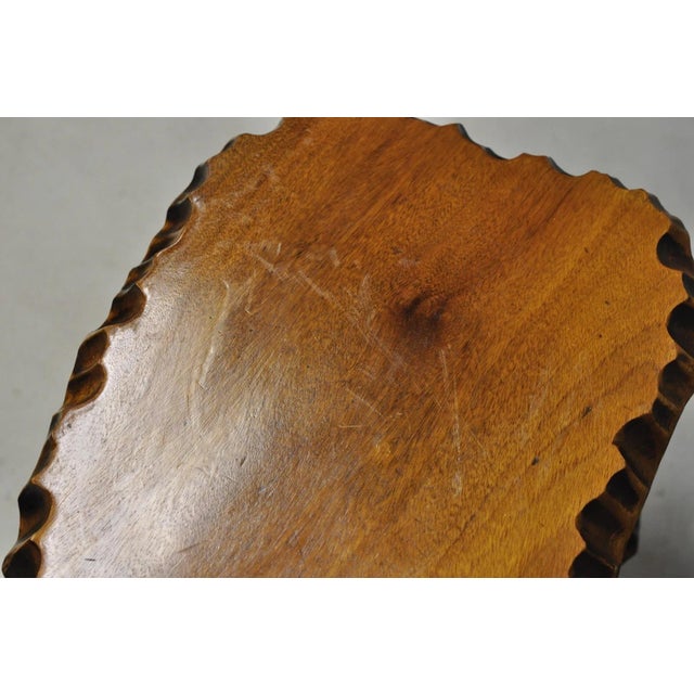 Brown Vintage Mid Century Modern Live Edge 3 Tier Walnut Plant Stand Side Table For Sale - Image 8 of 15