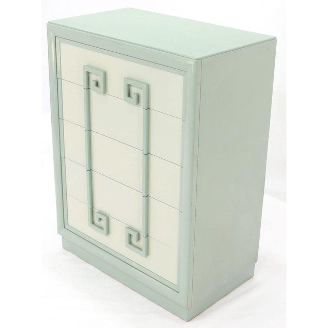 Kittinger Mandarin Chest Dresser Blue And White Lacquer Five