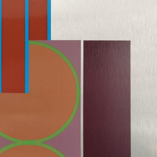 Aldo Dazzi, Untitled Abstract Composition, Mixed Media on Aluminum, 1970s For Sale - Image 6 of 12