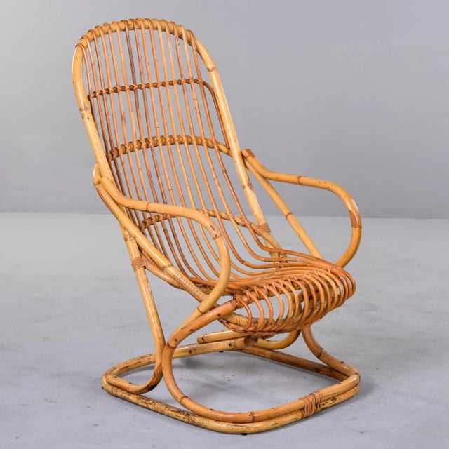 Vintage Italian Tito Agnoli Rattan Chair For Sale - Image 10 of 12