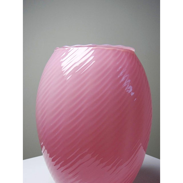 Pink Small Blown Vase in Twisted Pink Opaline Glass, 1960s For Sale - Image 8 of 12