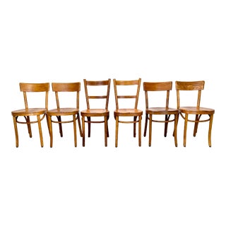 Set of 6 Early 1900’s Thonet Bentwood Bistro Dining Chairs For Sale
