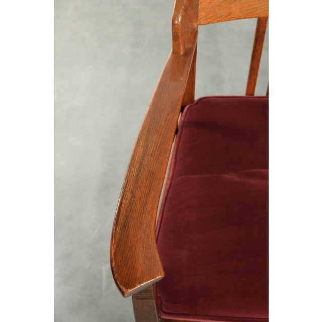 Wood Art Nouveau / Jugendstil Dining Chairs with Red Fabric Upholstery from Schuitema, Set of 2 For Sale - Image 7 of 15
