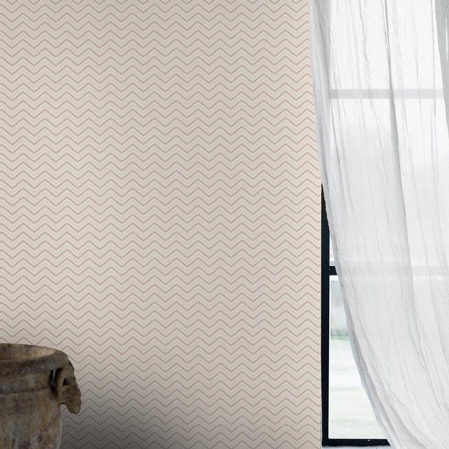 Chevron Dots in pearl is a wildly chic wallpaper pattern consisting of wavy, zigzagging lines that appear to move...