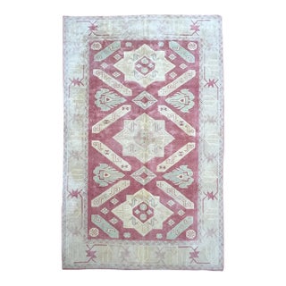 Vintage Turkish Hand Knotted Wool Rug 6’9” X 9’7” For Sale