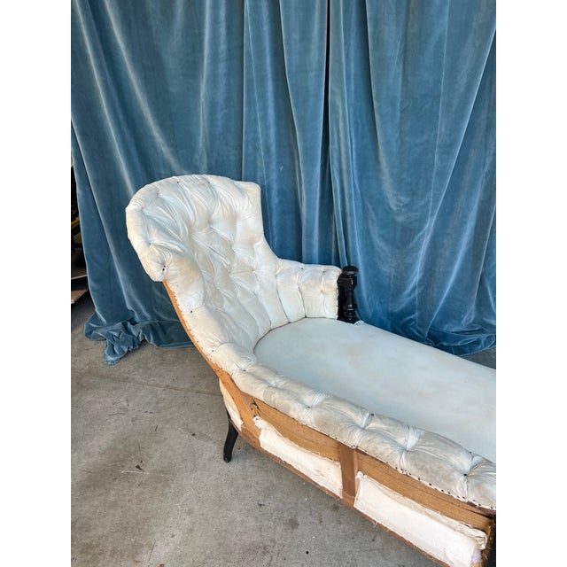 French 19th Century Chaise With Wooden Arm Details For Sale - Image 16 of 18