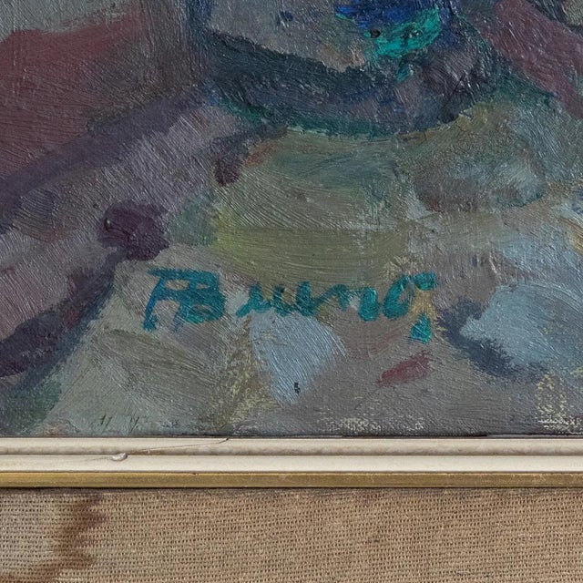 Pascual Bueno Ferrer, Port of Barcelona, 1950s, Oil on Canvas For Sale - Image 6 of 11