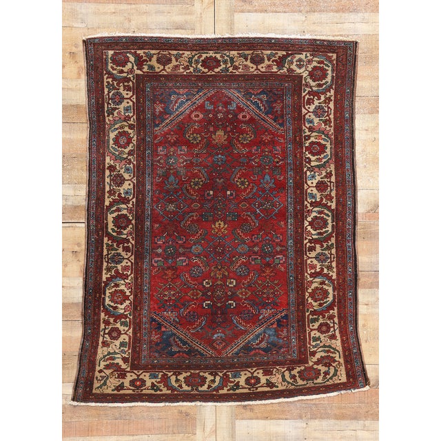 Antique Persian Lilihan Rug - 04'09 X 06'05 For Sale - Image 9 of 9