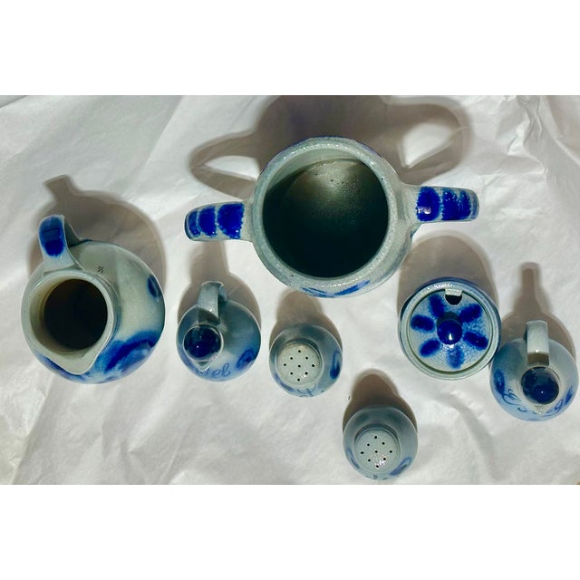 Rustic European Vintage Westerwald Wertarbeit Salt-Glaze Cruet Set- 8 Pieces For Sale - Image 3 of 12