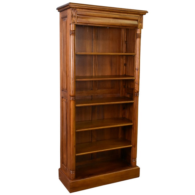 Wood Legacy Open Bookcase - Light Brown Walnut For Sale - Image 7 of 10