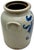 Ourtstanding Antique Large 3 Gallon Size American Blue Hand Decorated Stoneware Butter Churn - Circa 1870s For Sale - Image 13 of 18