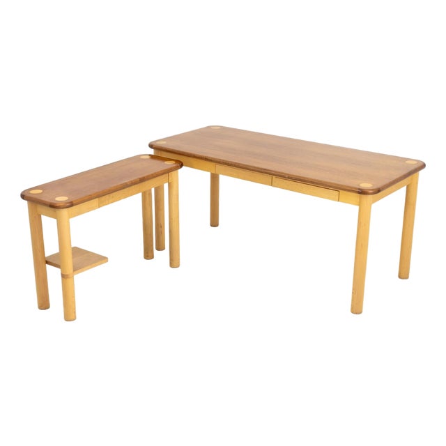 Modern Maple L-Shaped Desk For Sale