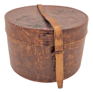 Round Leather Collar Box, 1900s