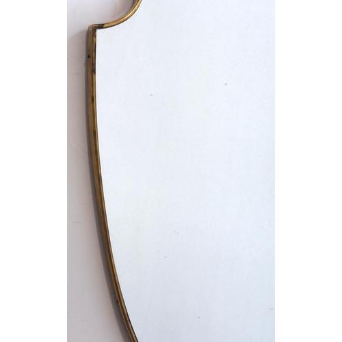 Vintage Italian Wall Mirror with Brass Frame by Gio Ponti, 1960s For Sale - Image 3 of 14