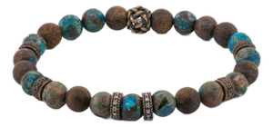 Turquoise & Diamond Good Luck Beaded Bracelet