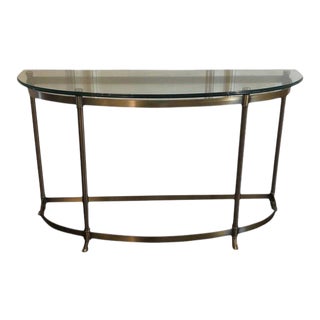 20th Century Hollywood Regency Demilune Console Table For Sale