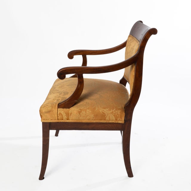 19th Century English Regency Inlaid Mahogany Elbow Chair For Sale - Image 4 of 11
