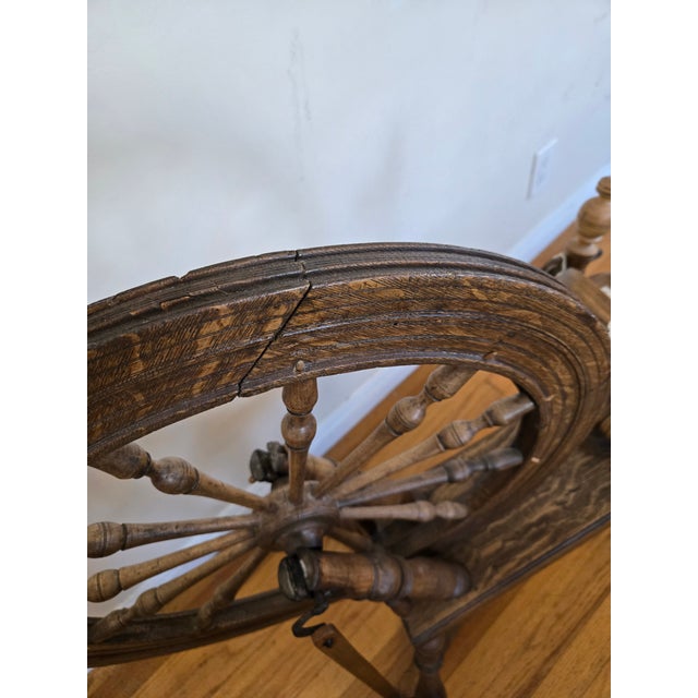 Arts & Crafts Antique Saxony Style Spinning Wheel For Sale - Image 3 of 8