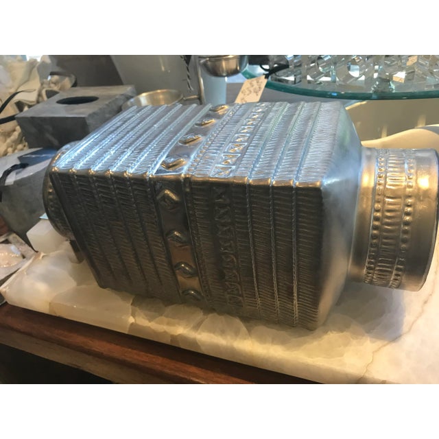 African Cyan Designs Dhaka Vase For Sale - Image 3 of 5