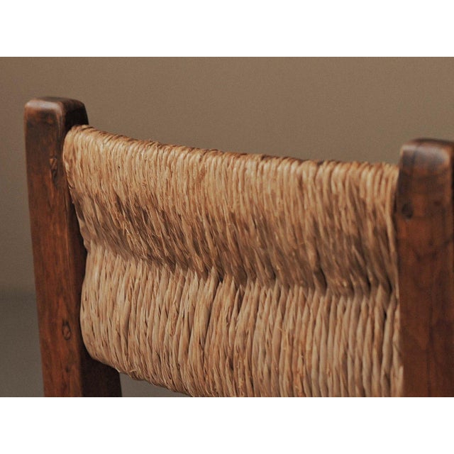 Wood Vintage Oak and Straw Chairs, France, 1960, Set of 4 For Sale - Image 7 of 16