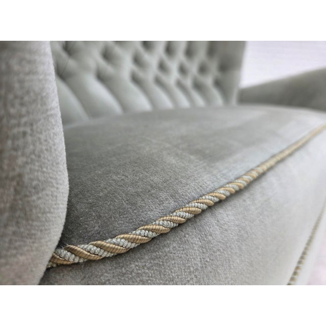 Blue Danish Twi-Seater Sofa in Light Green Furniture Velour, 1960s For Sale - Image 8 of 18