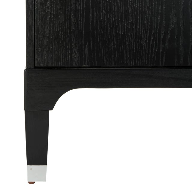 Tony 3 Drawer Contemporary Nightstand in Black For Sale In New York - Image 6 of 9