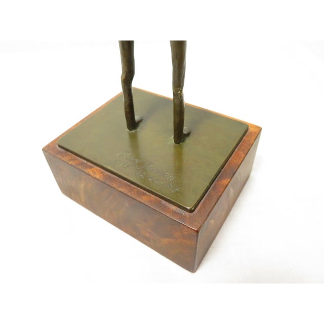 Bronze Signed Ray Jensen Bronze Modernist Art Sculpture ~ Figure W/ Child ~ Pacific Northwest For Sale - Image 8 of 16