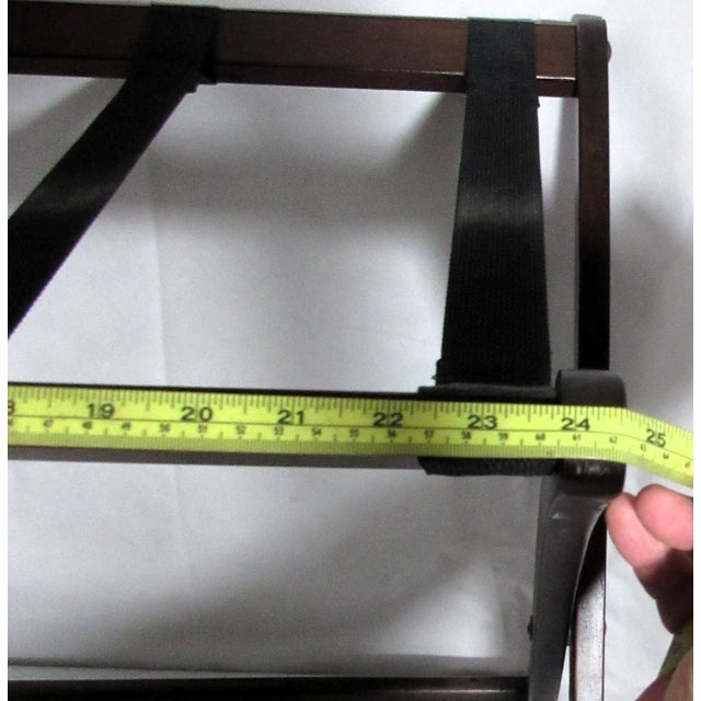 Brown Vintage Old Hotel Luggage Stand Wood For Sale - Image 8 of 11