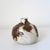 Wabi Sabi Studio Pottery Sculptural Rounded Bud Vase With Strokes of Mottled Brown & Ivory Drip Glaze For Sale - Image 11 of 16