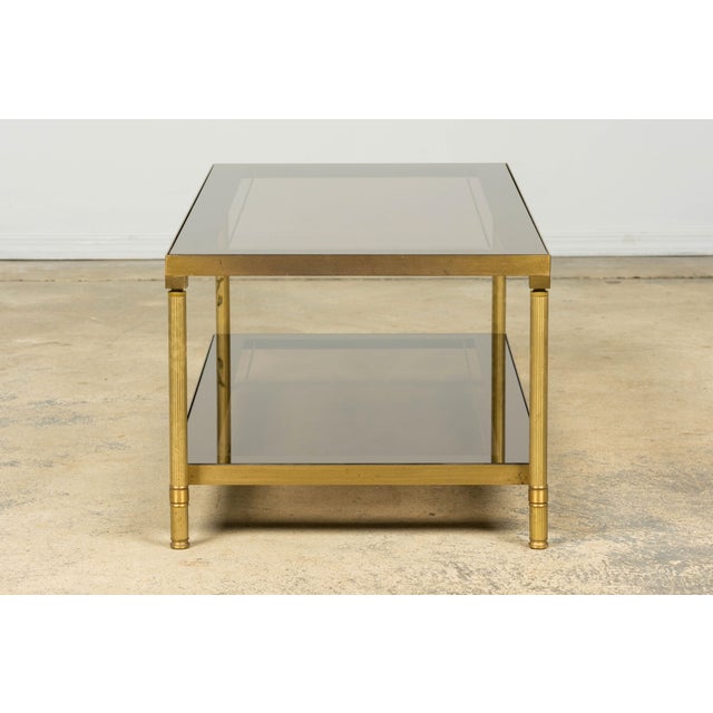 Mid-20th Century French Neoclassical Coffee Table With Brass & Glass For Sale - Image 12 of 17