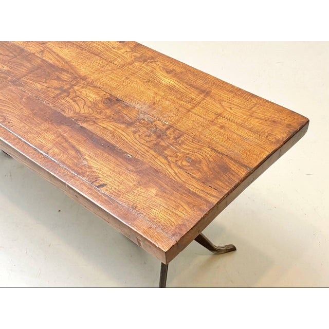 Chestnut Table with Cast Iron Legs from Horgen Glarus, 1920s-1940s For Sale - Image 6 of 16