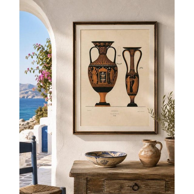 Albert Genick, Greek Amphorae with Classical Figures Double-Page, 1883, Lithograph For Sale - Image 10 of 11