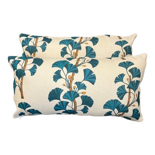 James Malone Ginkgo Pillows- a Pair For Sale