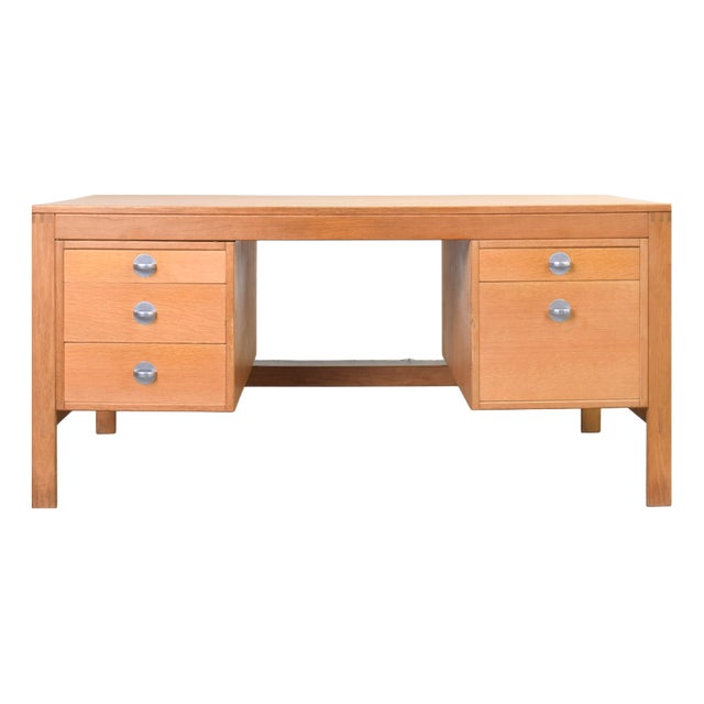 Mid-Century Oak Desk by Chr. Rasmussen for Randers Møbelfabrik, 1970s For Sale